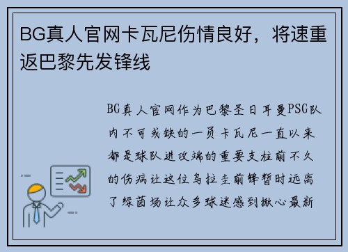 BG真人官网卡瓦尼伤情良好，将速重返巴黎先发锋线